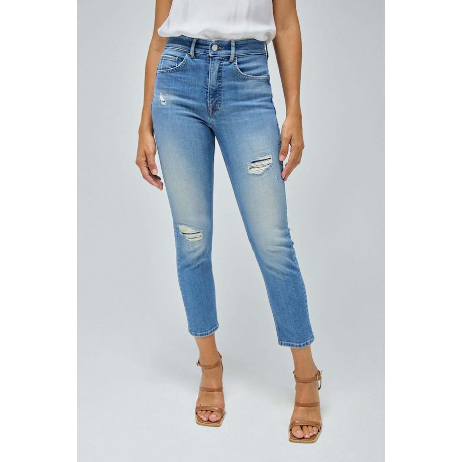 Salsa Faith Destroyed Greencast Slim Fit Jeans  