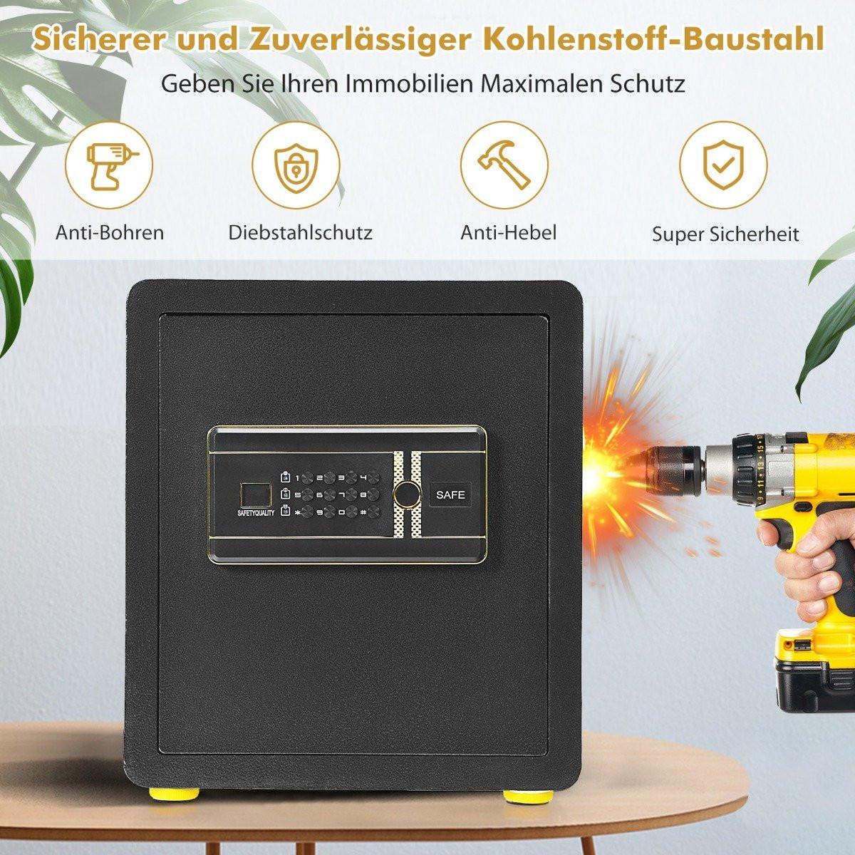 Northio Tresor Elektronischer Tresorschrank mit Digitaler Tastatur 45 L Safe Tresor 36 x 31 x 41 cm Schwarz  