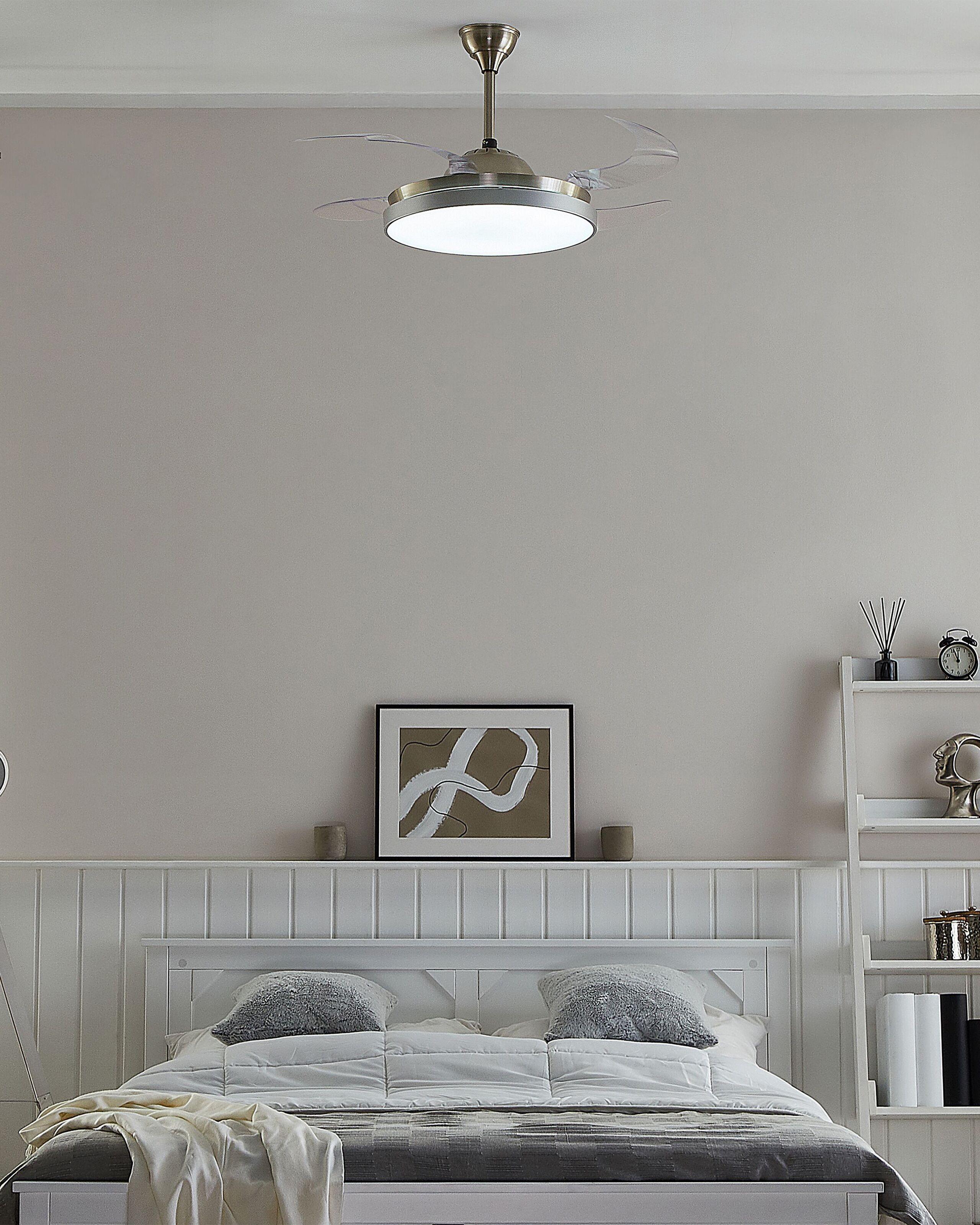 Beliani Ventilateur de plafond avec lampe en Acrylique Glamour IBAR  