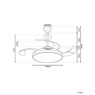 Beliani Ventilateur de plafond avec lampe en Acrylique Glamour IBAR  