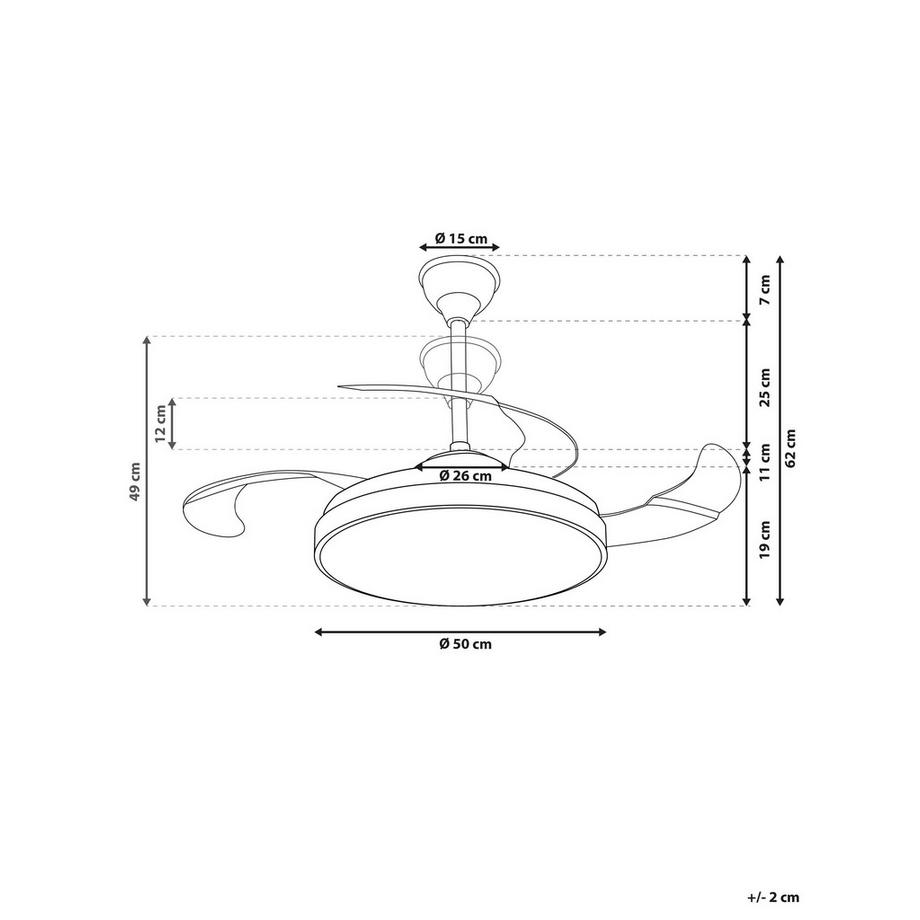 Beliani Deckenventilator mit Licht aus Acryl Glamourös IBAR  