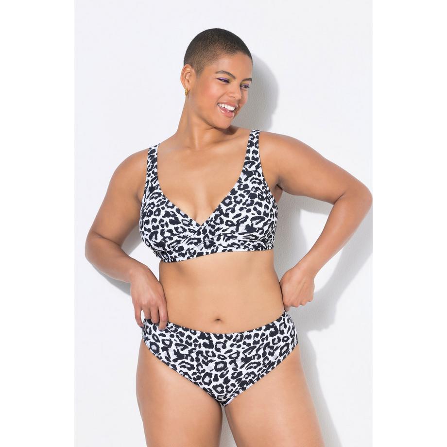 Studio Untold Slip Bikini Vita Alta Stampa Leopardata Modellante  