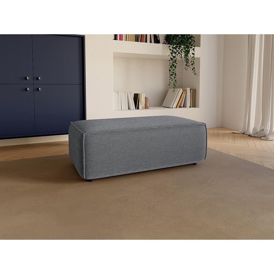 Vente-unique Hocker - Strukturstoff - Blau - AMELIA  