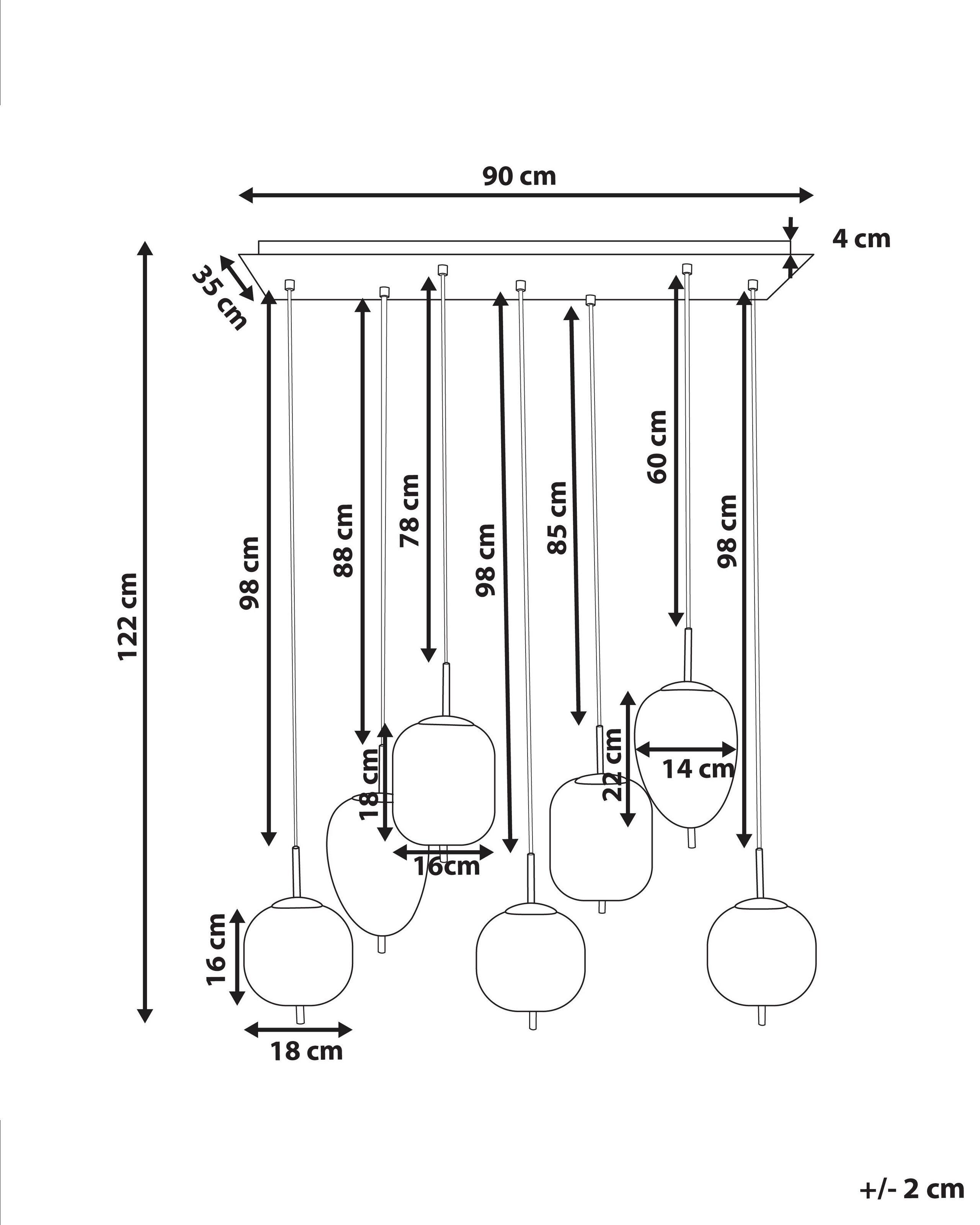 Beliani Lampe suspension en Verre Moderne TARLO  