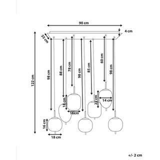 Beliani Lampe suspension en Verre Moderne TARLO  