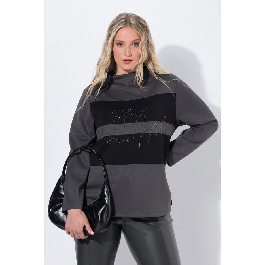 Ulla Popken Oversized Stehkragen Langarm Sweatshirt  