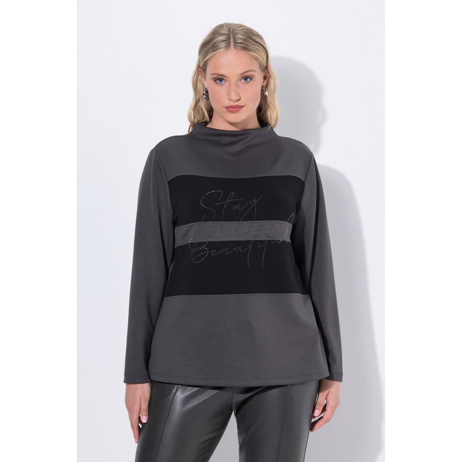Ulla Popken Oversized Stehkragen Langarm Sweatshirt  