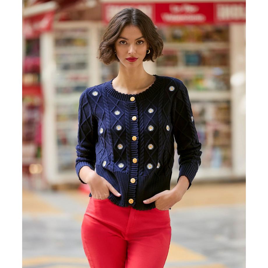Joe Browns Cardigan Maglia a Treccia Margherita  