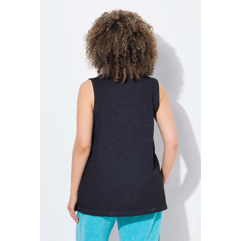 Ulla Popken Mandalas Top Scollo Rotondo Senza Maniche Taglio Svasato  