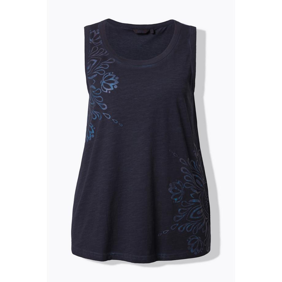 Ulla Popken Mandalas Top Scollo Rotondo Senza Maniche Taglio Svasato  