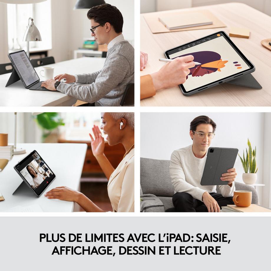 Logitech  Combo Touch (UK, iPad Pro 12.9 2021, 5. Gen) 