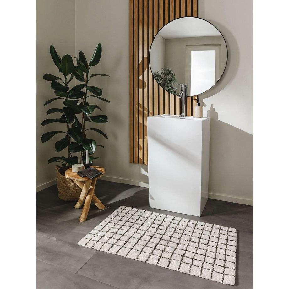 Benuta Tapis de Bain Wavu Blanc  