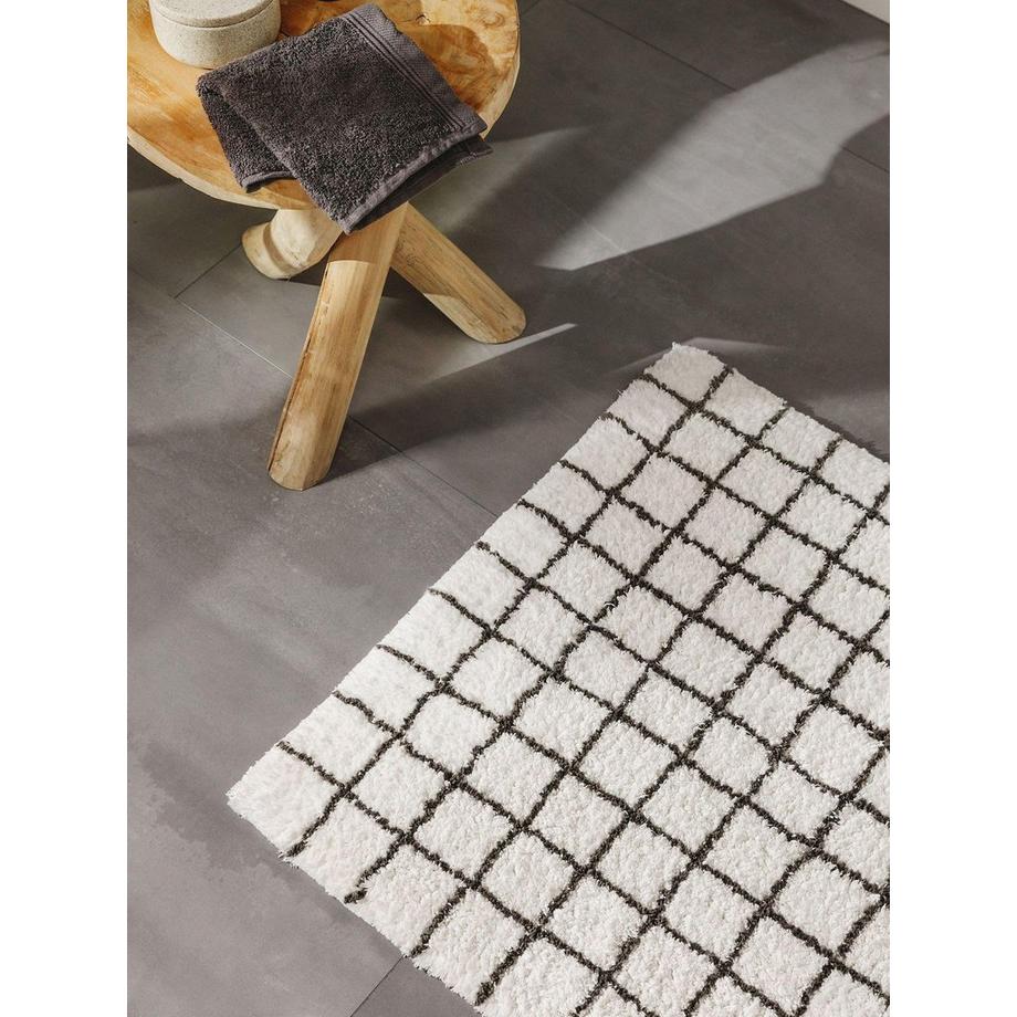 Benuta Tapis de Bain Wavu Blanc  