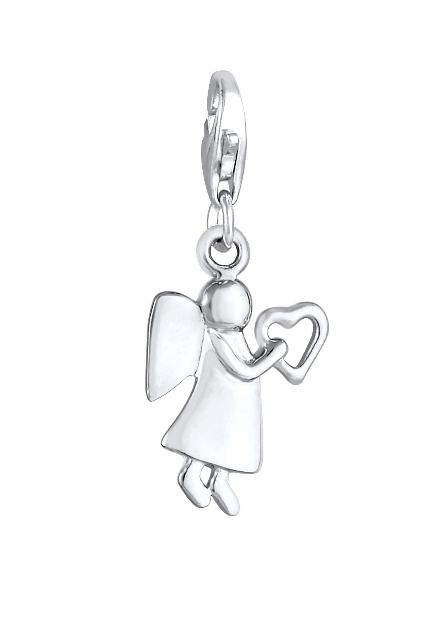 Image of Charm Anhänger Schutzengel Herz Himmel Damen Silber ONE SIZE