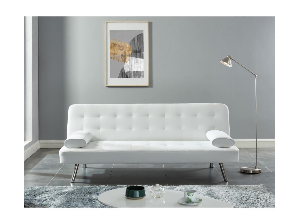 Vente-unique Schlafsofa Klappsofa MICHELLE II Kunstleder  