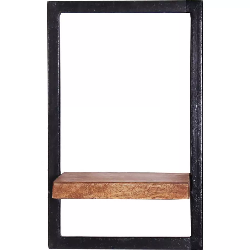 SIT Wandregal "Ponza aus Mangoholz mit Altmetall im Industrial Look" Freischwebende Wandmontage mit natürlichem Mangoholz