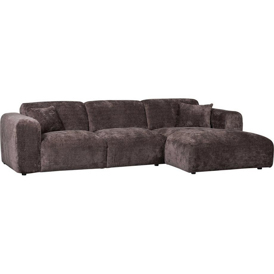 mutoni Ecksofa Cloud rechts gewebte Chenille warm brown 280x165  