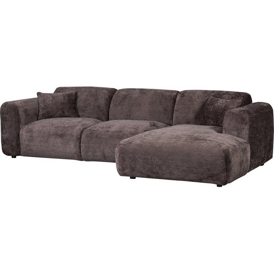 Ecksofa Cloud rechts gewebte Chenille warm brown 280x165