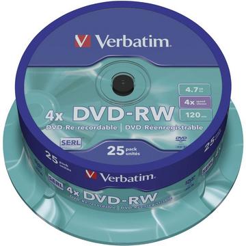 Verbatim 43639 DVD-RW vergine 4.7 GB 25 pz. Torre riscrivibile