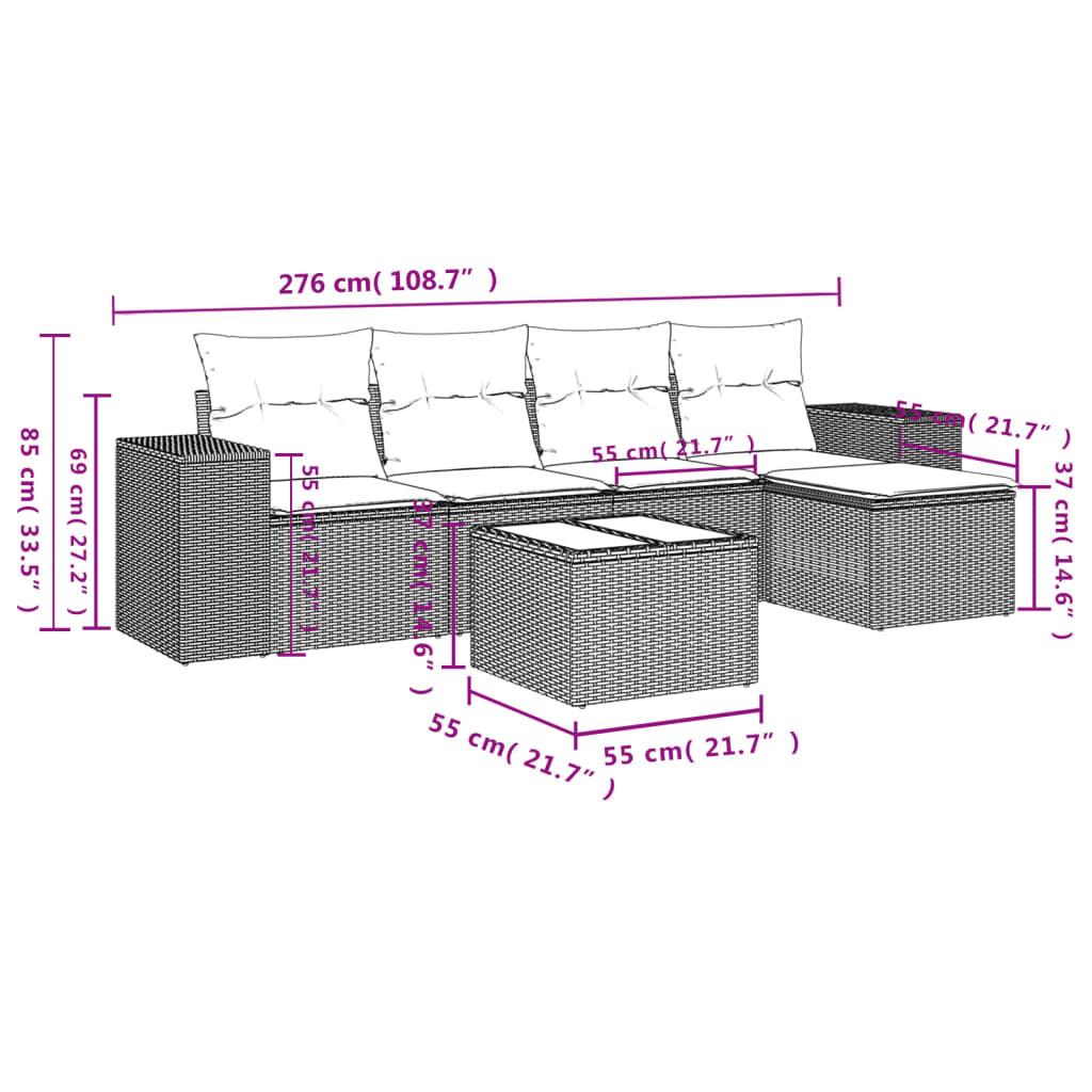 VidaXL Ensemble de canapés de jardin rotin synthétique  