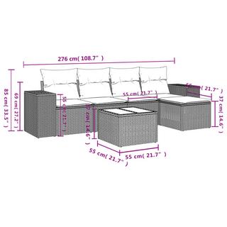 VidaXL Ensemble de canapés de jardin rotin synthétique  