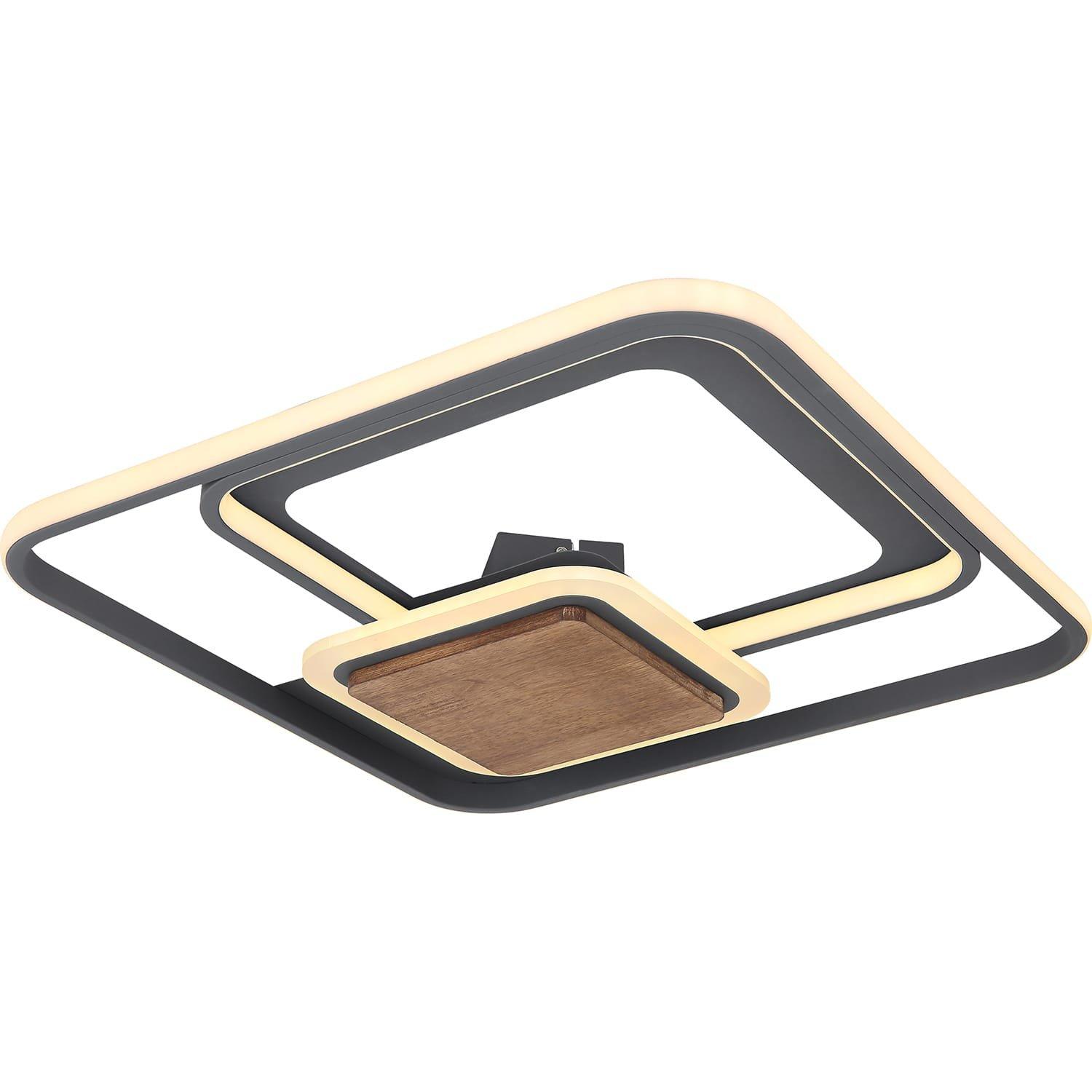 Image of Deckenleuchte Nirra Metall Graphit LED 50x50x8 Deckenleuchte Nirra Metall Graphit LED 50x50x8