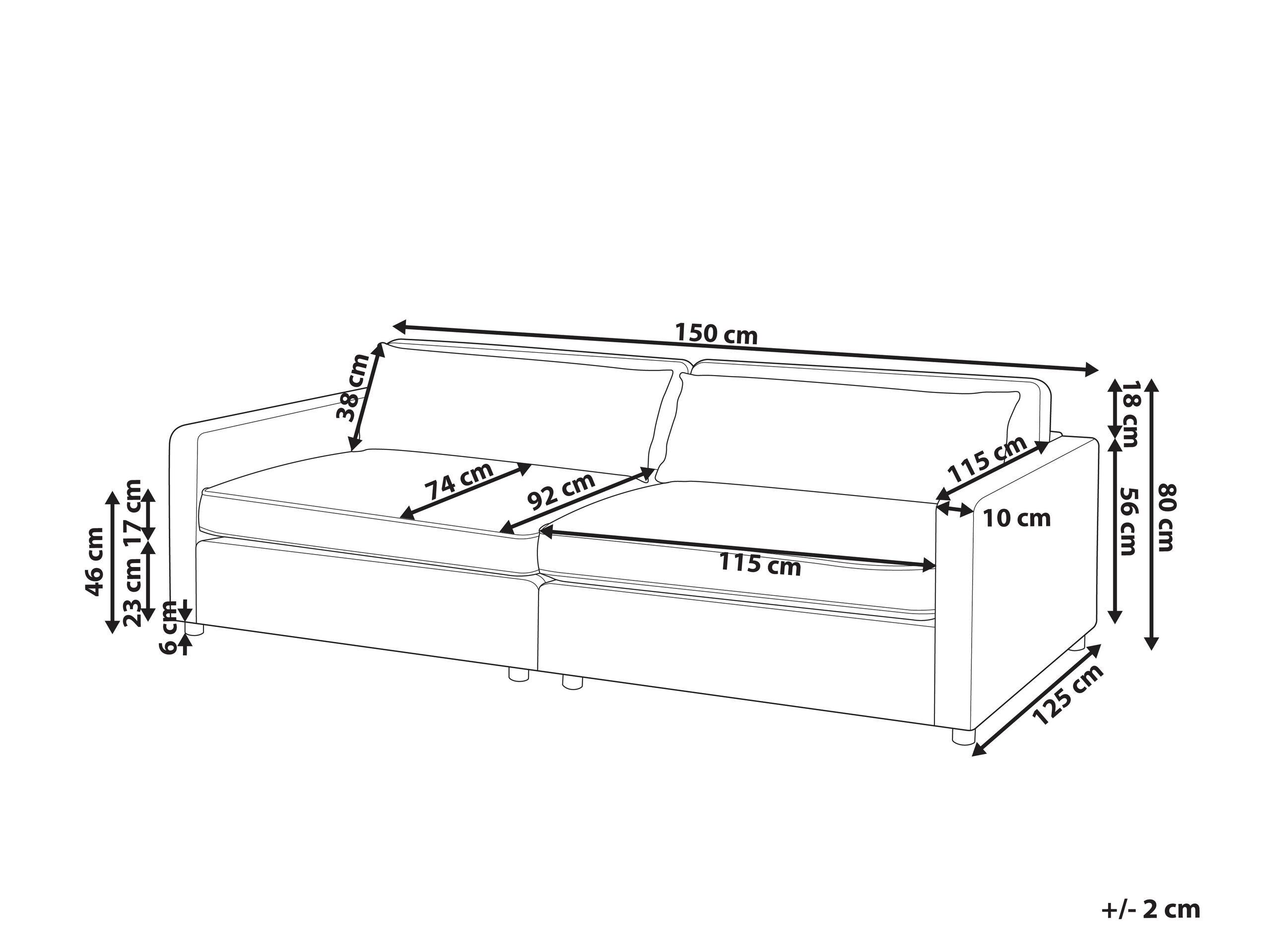 Beliani 3 Sitzer Sofa aus Cord Modern VINSTRA  