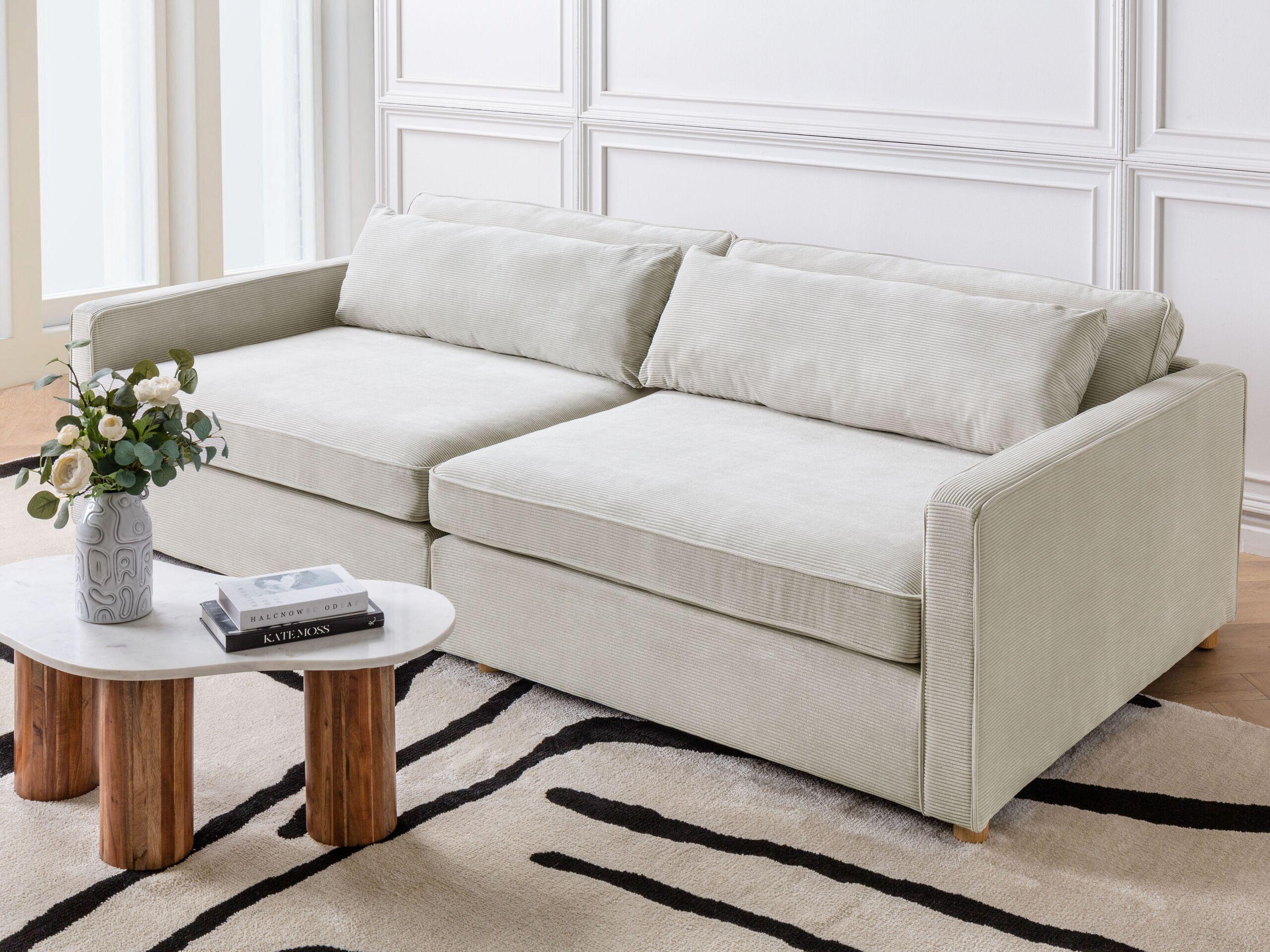 Beliani 3 Sitzer Sofa aus Cord Modern VINSTRA  