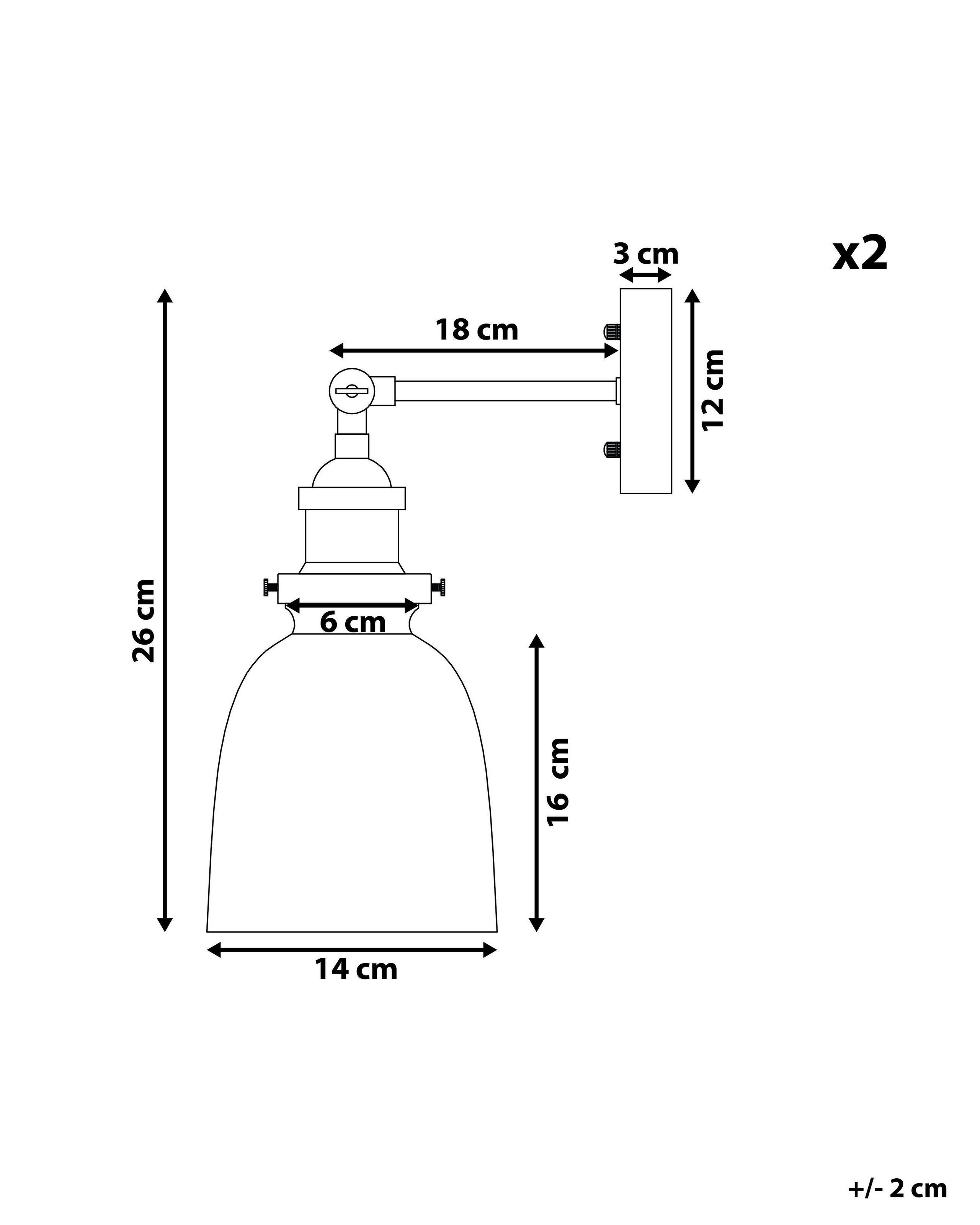 Beliani Set mit 2 Lampen aus Metall Modern LOVAT  