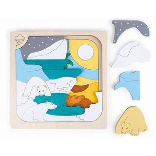 Hape  Puzzle Eiskalt & Affenhitze (34Teile) 