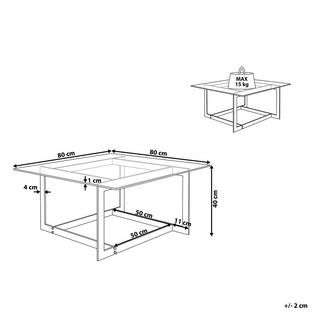 Beliani Couchtisch aus Sicherheitsglas Glamourös CRYSTAL  