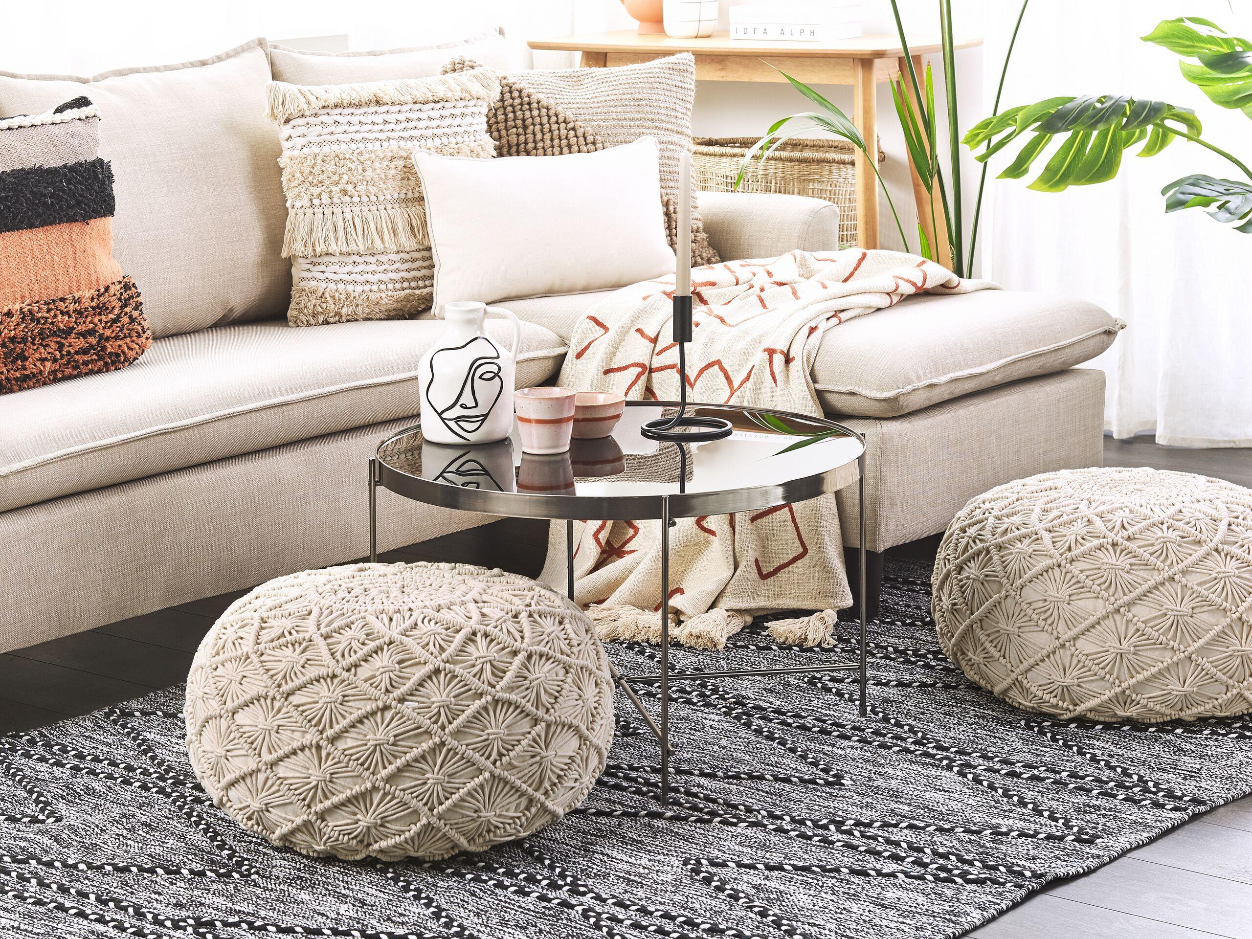 Beliani Pouf en Coton Boho BERKANE  