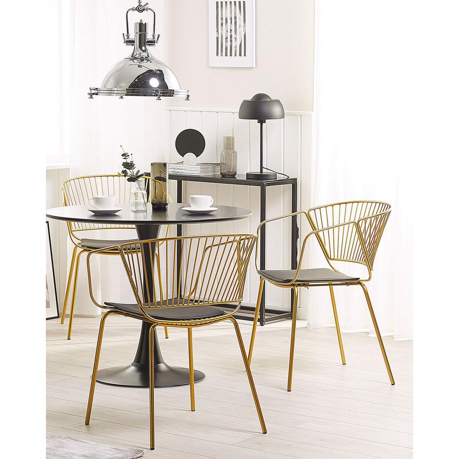 Beliani Lot de 2 chaises de salle à manger en Acier Industriel RIGBY  