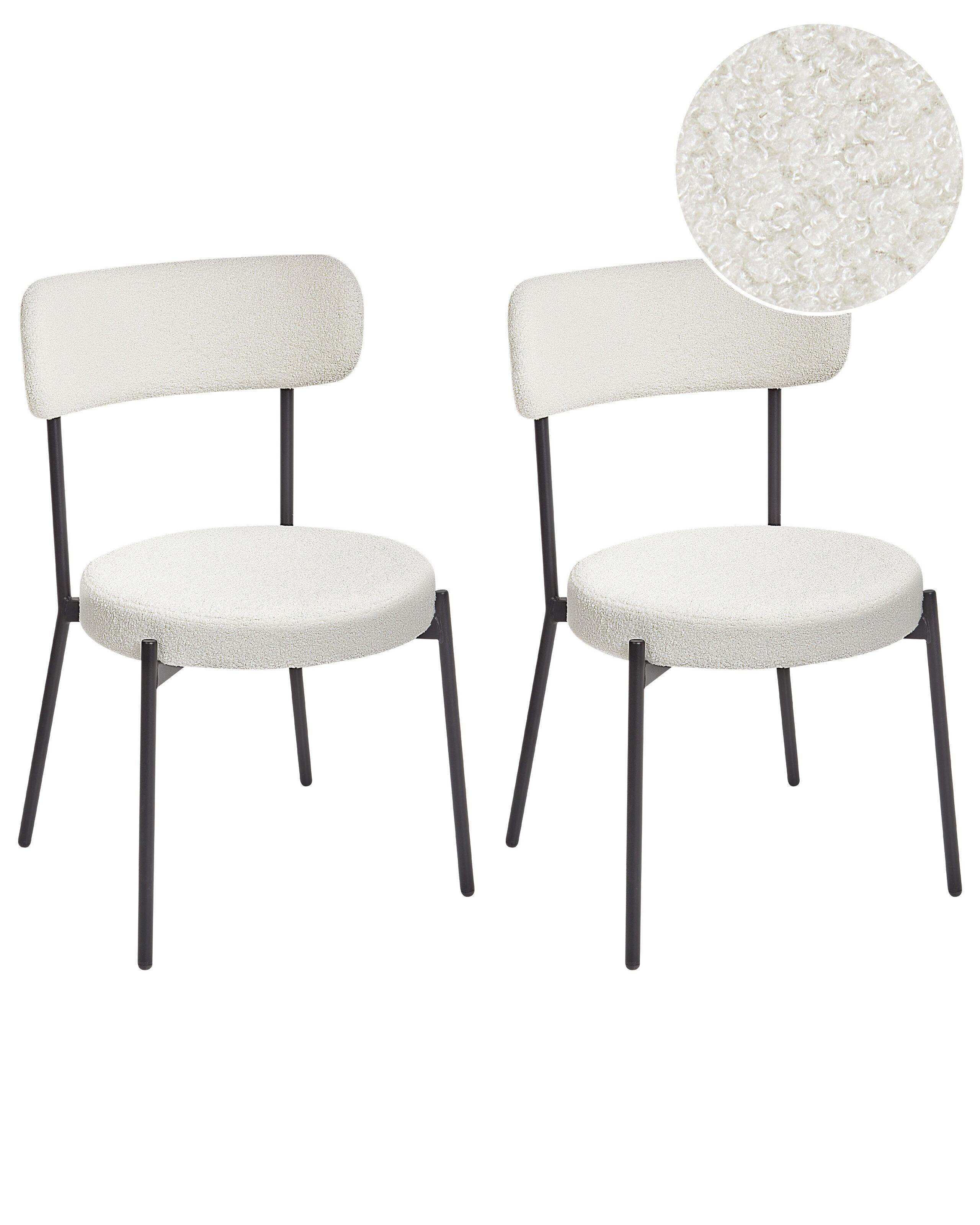 Beliani Lot de 2 chaises en Bouclé Moderne ALLISON  