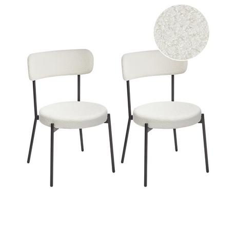 Beliani Lot de 2 chaises en Bouclé Moderne ALLISON  