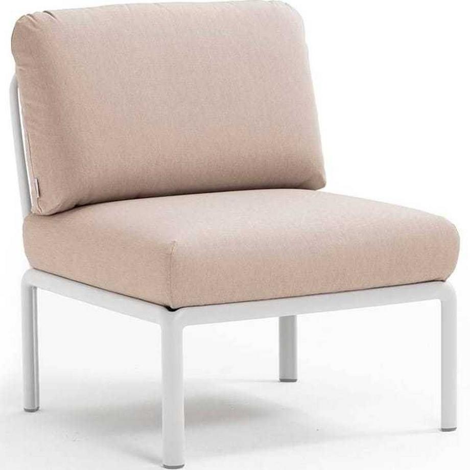 Chaise longue de jardin komodo élément central blanc beige