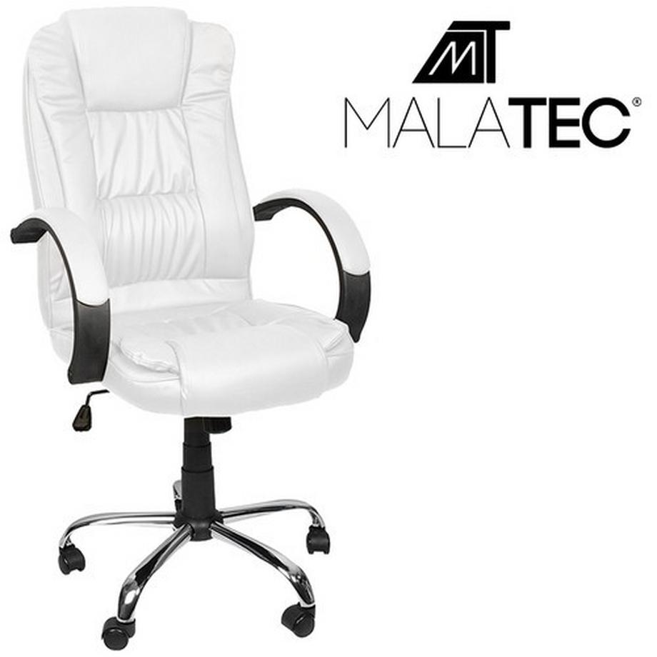 Malatec  Chaise de bureau, éco-cuir - blanc, Malatec 23240 