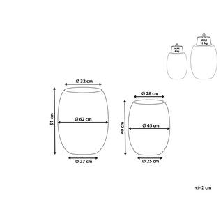 Beliani Set di tavoli en Materiale sintetico Moderno UHANA  