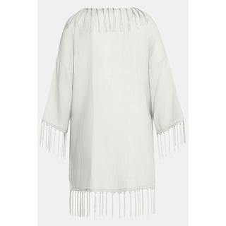 Ulla Popken  Kimono a blusa dal taglio oversize con frange e maniche a 3/4 