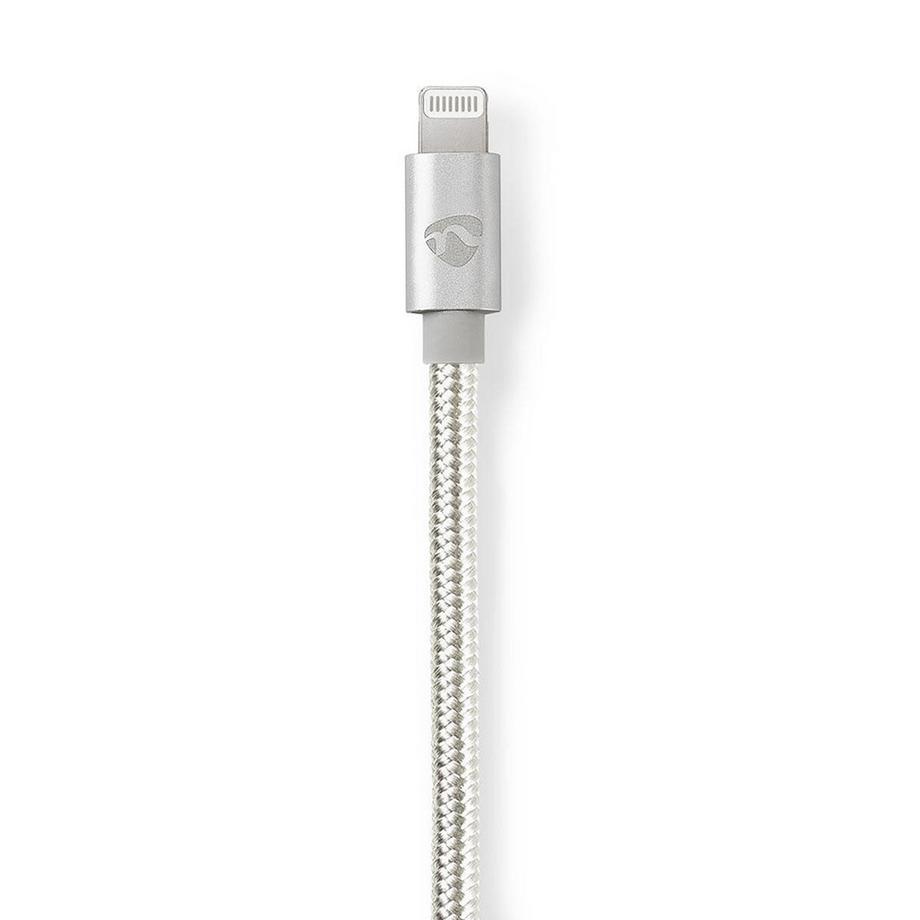 Nedis  Cavo Lightning | USB 2.0 | Apple Lightning, 8-pin | USB-C™ Maschio | 480 Mbps | Placcato oro | 1,00 m | Rotondo | Intrecciato / Nylon | Alluminio / Argento | Scatola con finestra coperta 