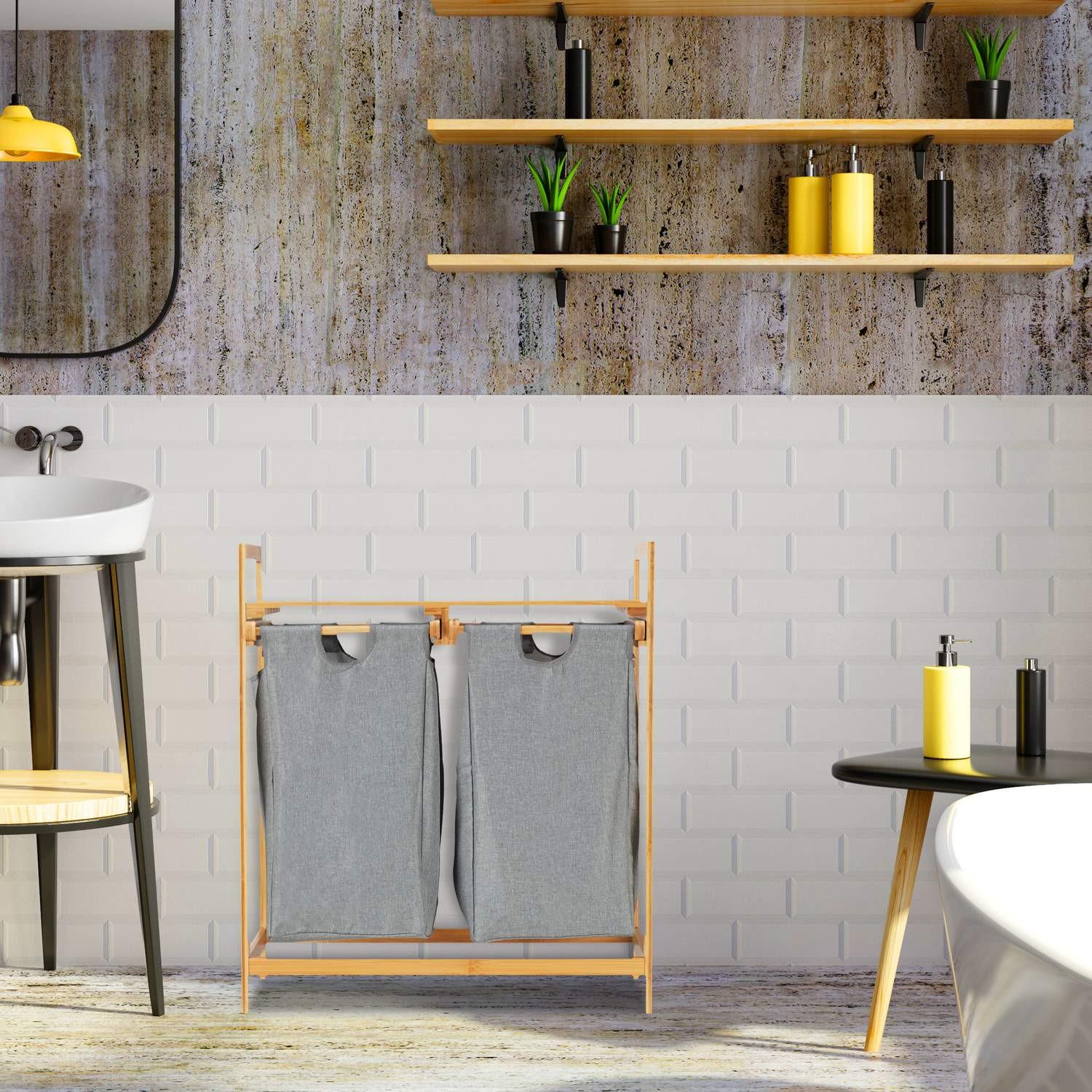 Northio Cesto portabiancheria con 2 scomparti  