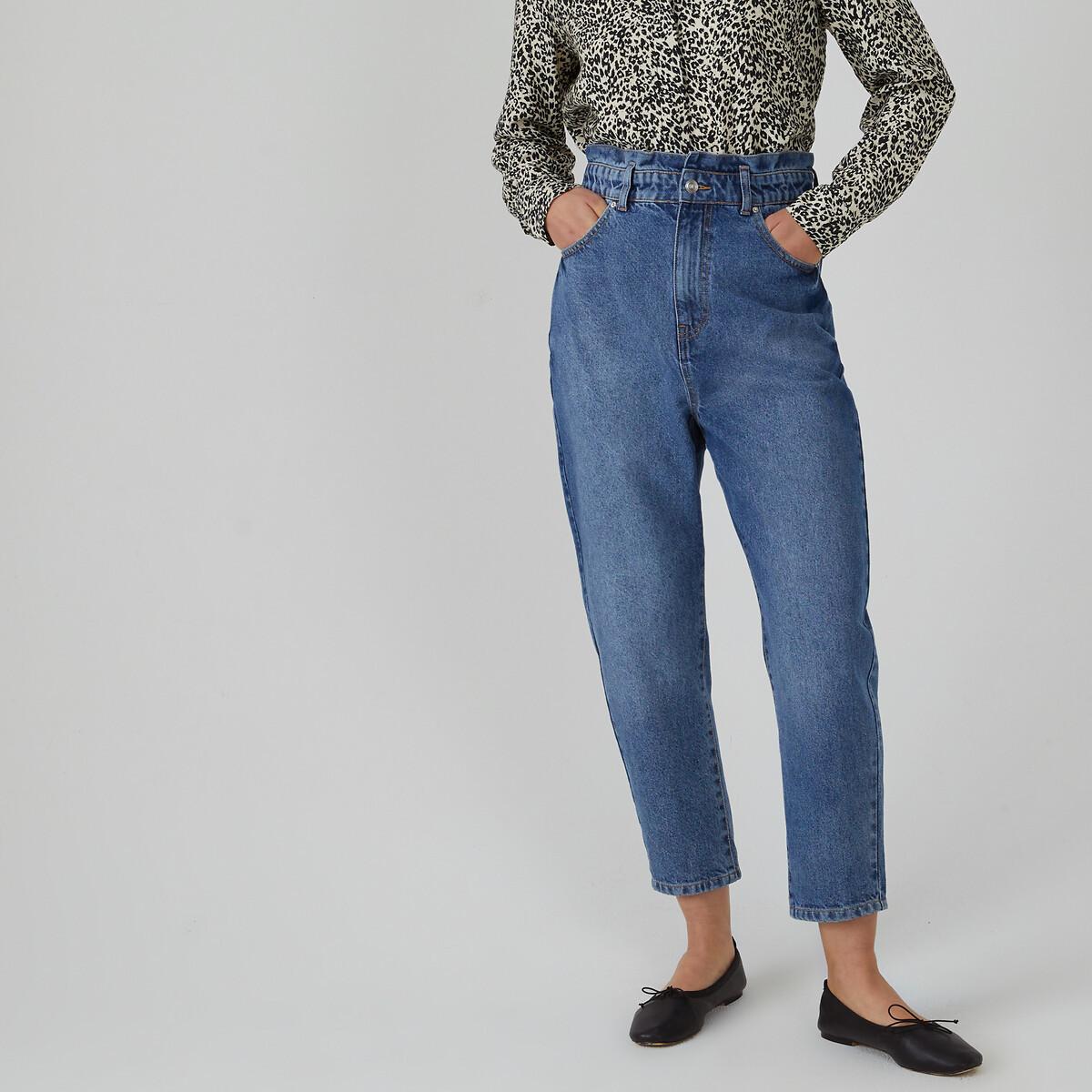 Image of Ballon-jeans Mit Hohem Paperbag-bund Damen Blau 50