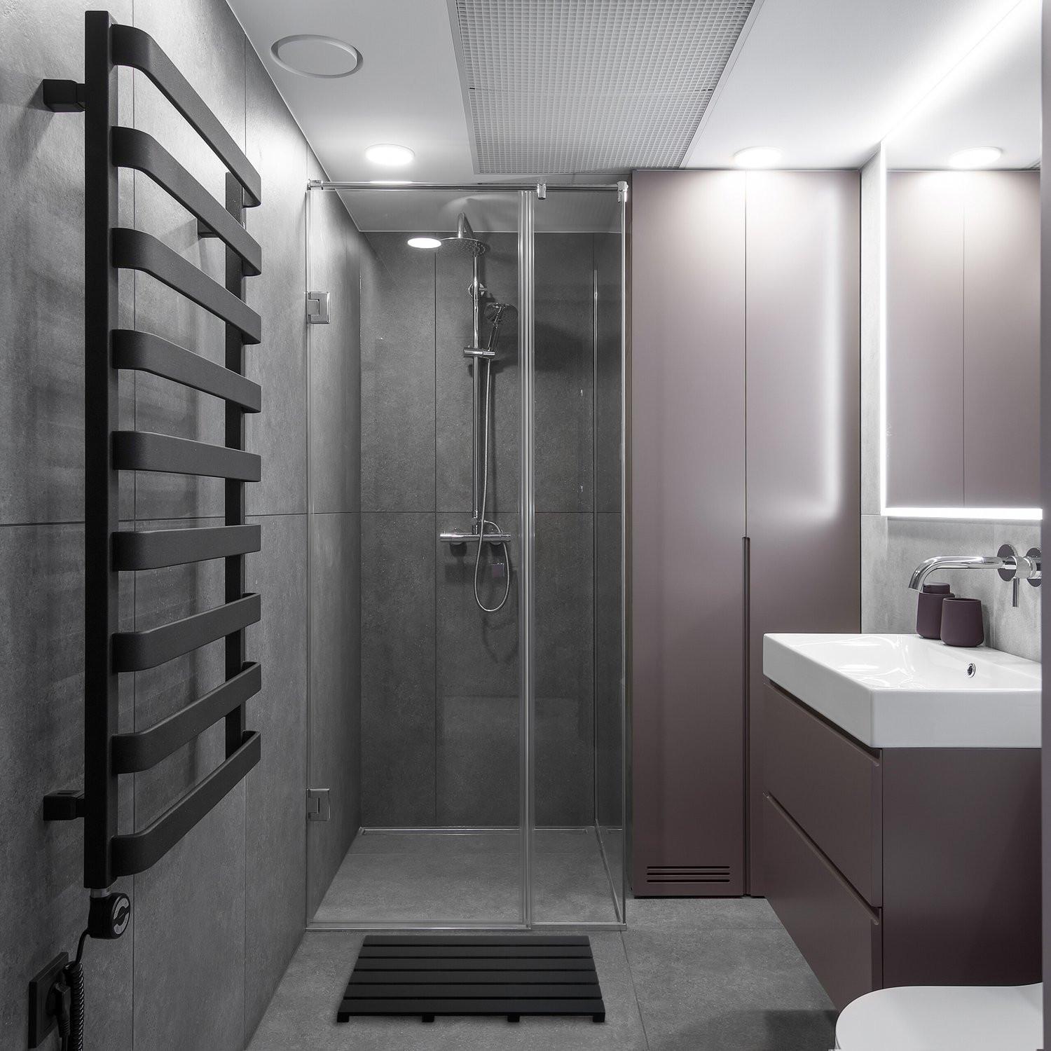 Northix Schwarze Badematte aus Bambus  