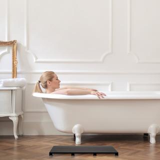 Northix Schwarze Badematte aus Bambus  