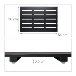 Northix Schwarze Badematte aus Bambus  