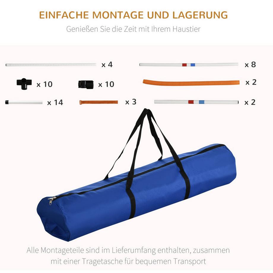 Northio  3-Tlg. Hunde Agility Set Training Für Haustiere Hundetrainigsset Inklusive Tasche Leicht Zu Tragen Kunststoff Weiß+Gelb 