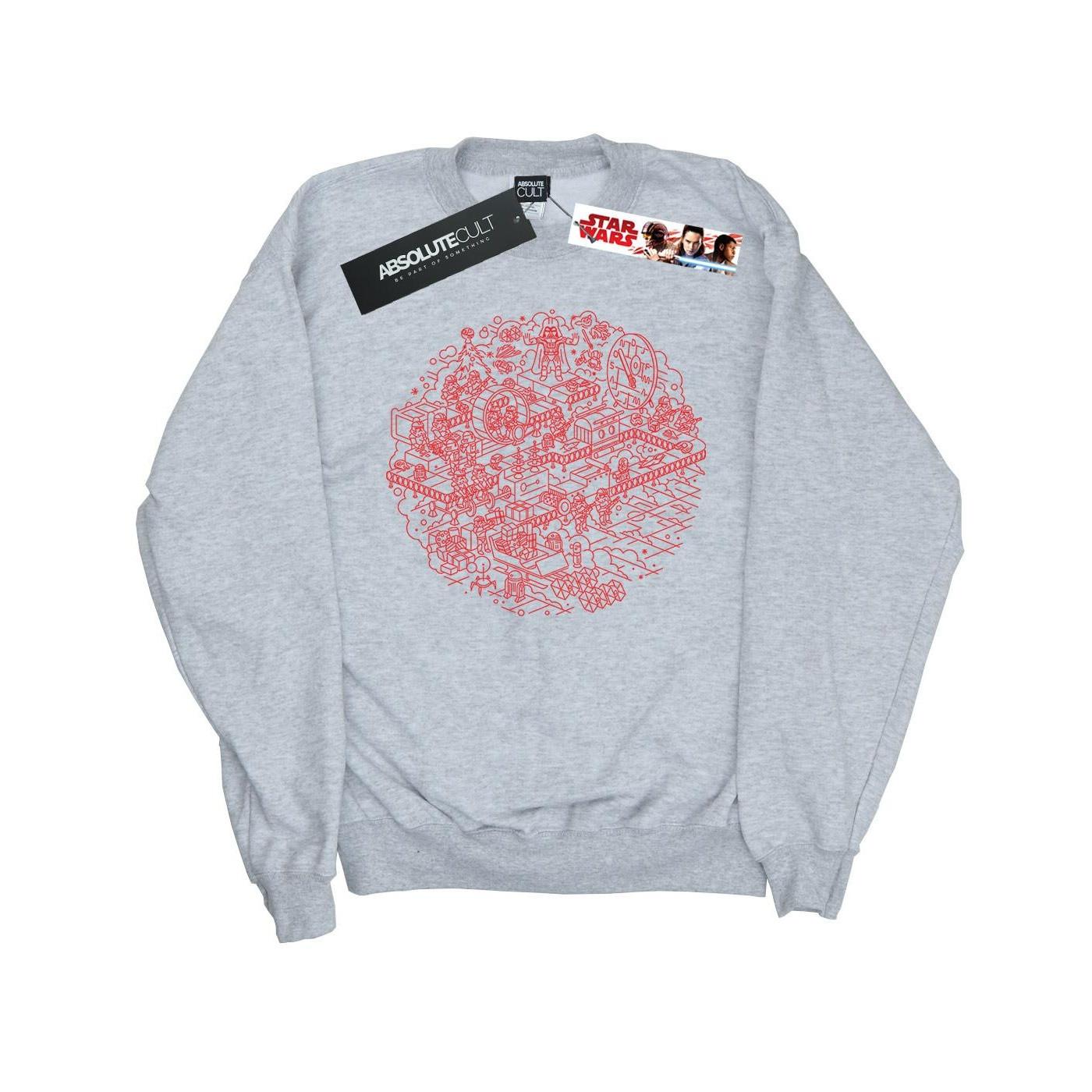 Image of Christmas Death Star Sweatshirt Jungen Grau 152-158