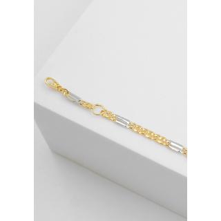 MUAU Schmuck  ID-Bracelet Fantasie Bicolor Gelbgold-/Weissgold 750, 2.3mm, 14cm 