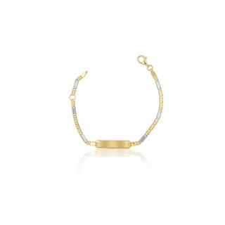 MUAU Schmuck  ID-Bracelet Fantasie Bicolor Gelbgold-/Weissgold 750, 2.3mm, 14cm 