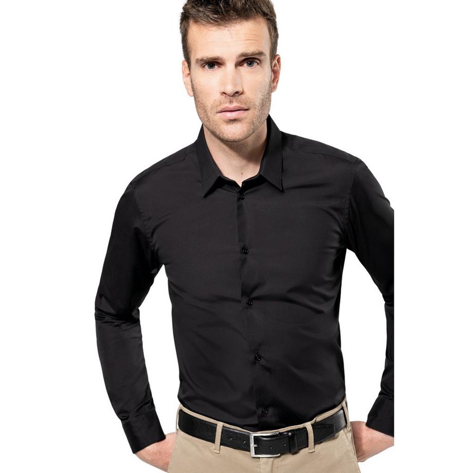 Kariban Camicia maniche lunghe Popeline  